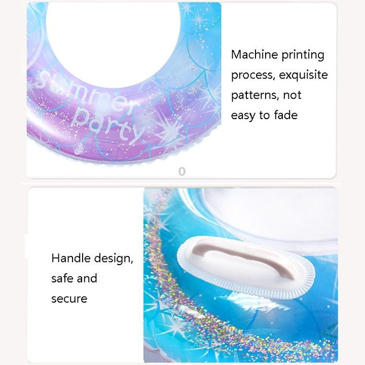 Sequins Starry Sky Mermaid Adult Swimming Ring Children Armpit Swimming Ring, Size: 80cm