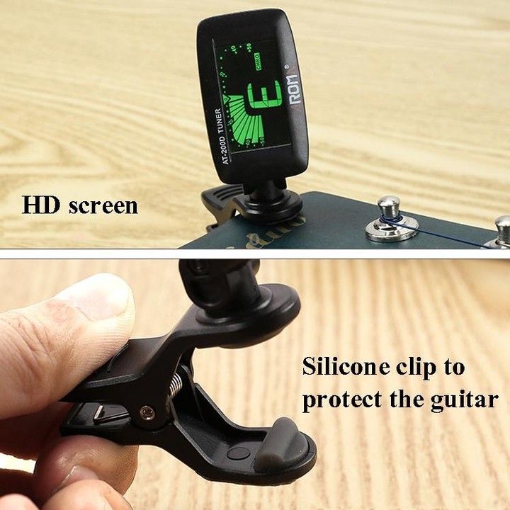 AROMA Guitar Tuner Ukulele Violin Bass Multi-Function Electronic Tuner, Colour: AT-01A