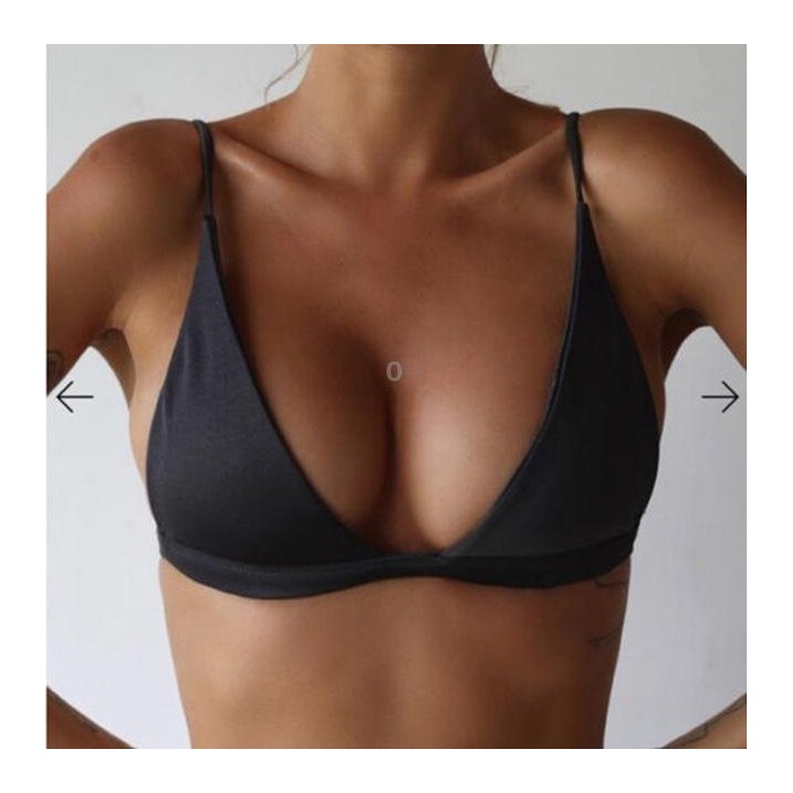 Summer Sexy Bikinis Women Swimsuit High Waisted Bathing Suits Swim Halter Push Up Bikini Padded Bra Bralette Swimwear, Size:S(Bl