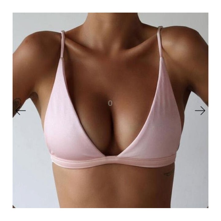 Summer Sexy Bikinis Women Swimsuit High Waisted Bathing Suits Swim Halter Push Up Bikini Padded Bra Bralette Swimwear, Size:L(Pi