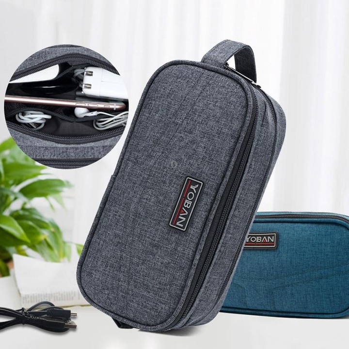 YOBAN Y-1054 Travel Digital Accessories Storage Bag Multifunction Waterproof Data Cable Charger Card Reader Finishing Package(Re