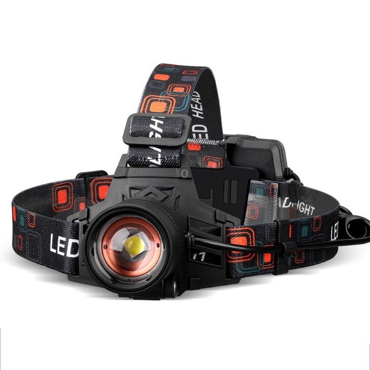 T40 P50 Lamp Beads Headlight USB Rechargeable Zoom Outdoor Strong Headlight,Specification: Without Battery