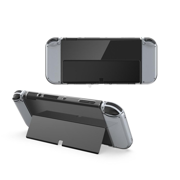 DOBE Game Handle Transparent Crystal Case TPU Protective Cover For Switch OLED Console(Transparent Color)