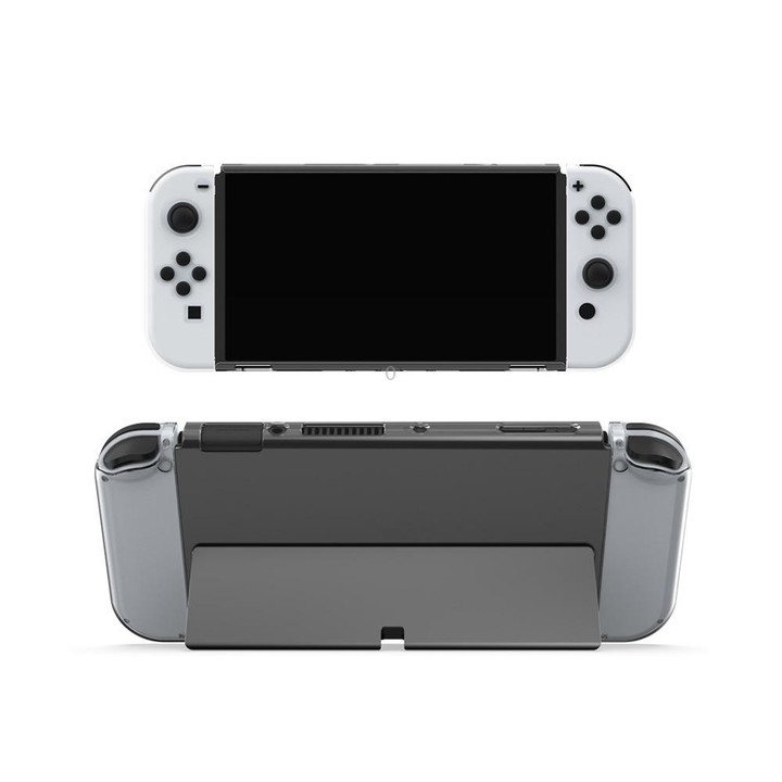 DOBE Game Handle Transparent Crystal Case TPU Protective Cover For Switch OLED Console(Transparent Color)