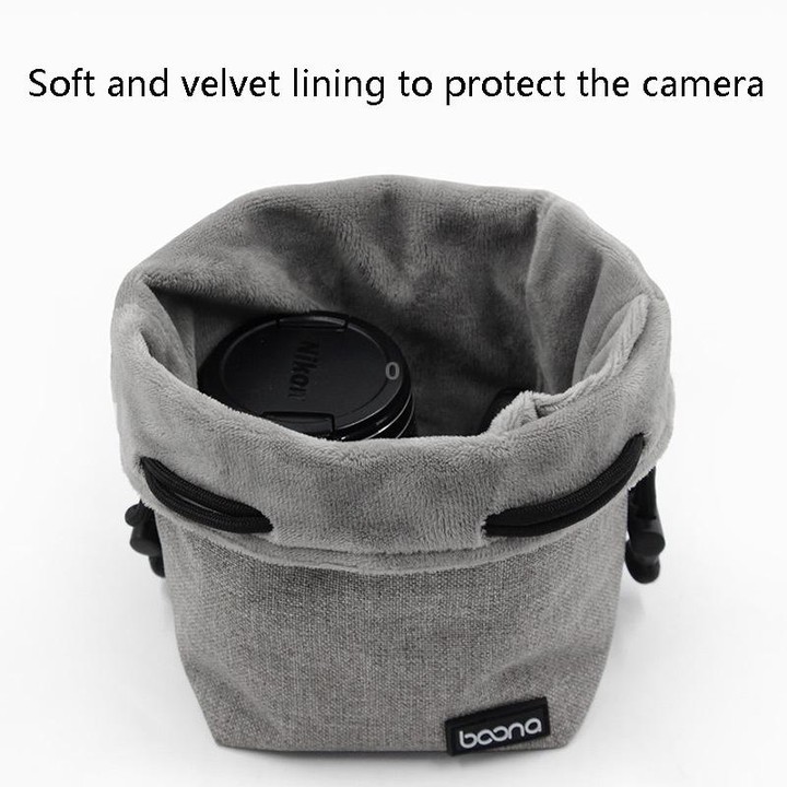 Benna Waterproof SLR Camera Lens Bag Lens Protective Cover Pouch Bag, Color: Round Small(Gray)