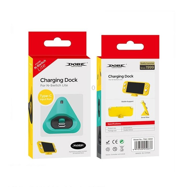 2 PCS DOBE TNS-19062 Host Charging Bottom Portable Triangle Game Console Charger For Switch / Lite(Blue Green)