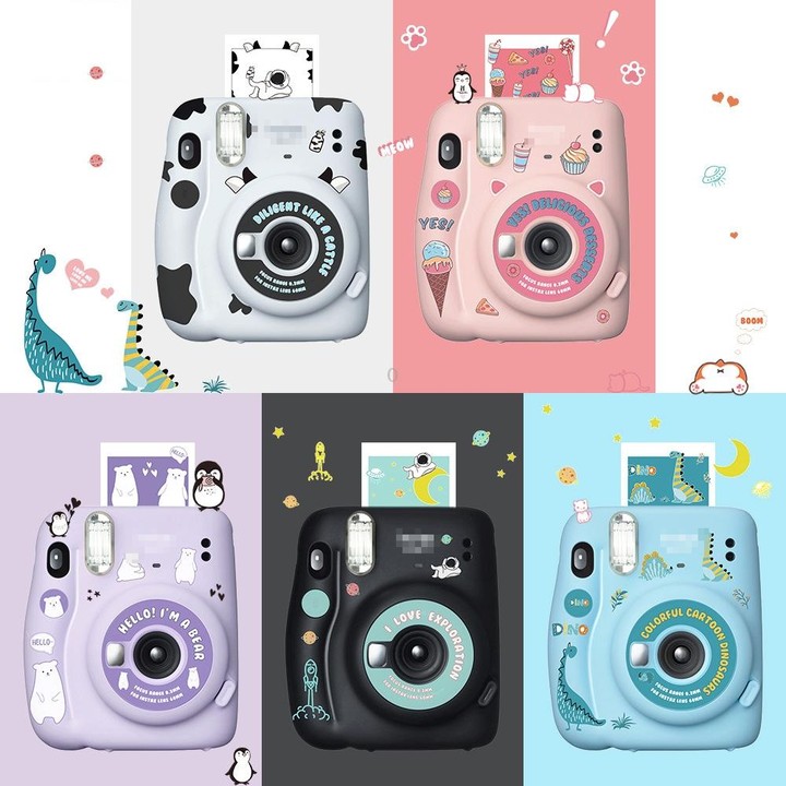 5 PCS 5 in 1 DIY Cute Cartoon Camera Stickers Set for Fujifilm Instax mini 11(Dessert Animal Series)