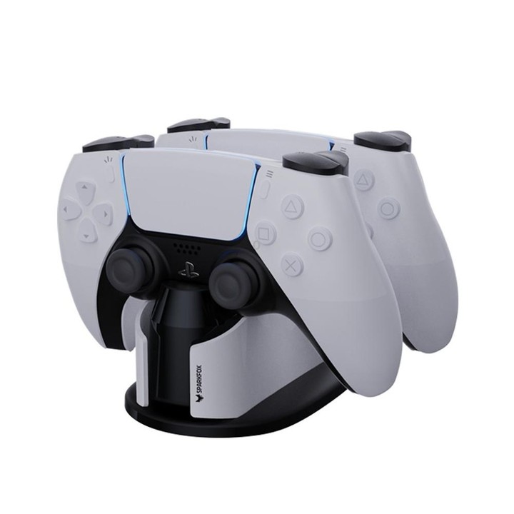 SPARKFOX W20P508 Dual Charger With Contacts Wireless Handle Charger For PS5, Style: Charger+Data Cable+Charging Plug
