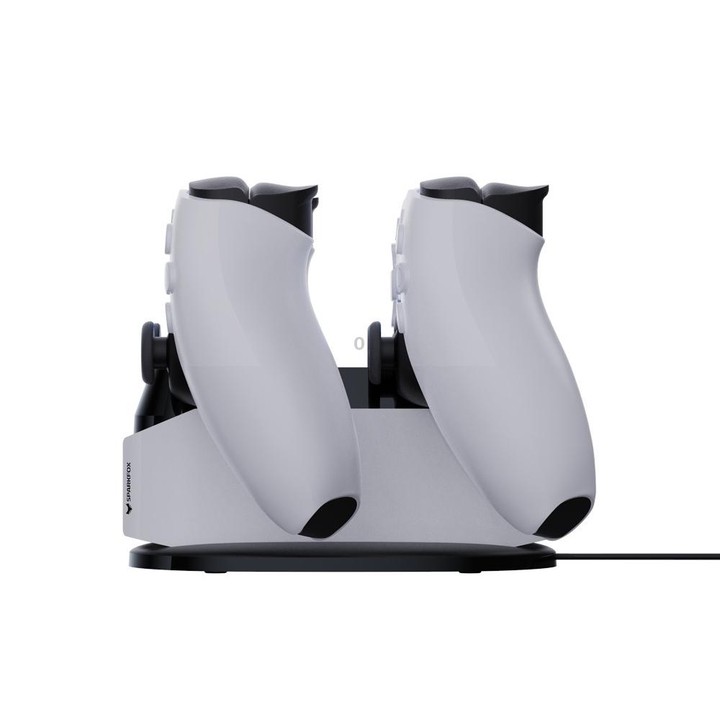 SPARKFOX W20P508 Dual Charger With Contacts Wireless Handle Charger For PS5, Style: Charger+Data Cable+Charging Plug