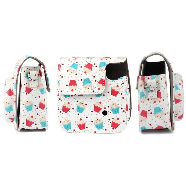 Full Body Camera PU Leather Case Bag with Strap for FUJIFILM instax mini 9 / mini 8+ / mini 8(Dessert Series)