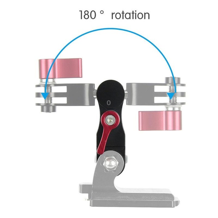Aluminium Alloy 360 Degree Rotating Mount Adapter Adjustable Arm Connector for GoPro Hero11 Black / HERO10 Black /9 Black /8 Bla