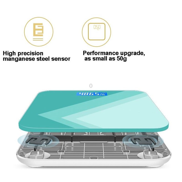 Battery 28cm Smart Electronic Scales Weight Scales Household Body Scales(Deep Green)