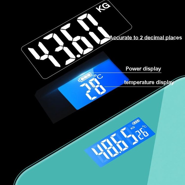 Charging 28cm Smart Electronic Scales Weight Scales Household Body Scales( Light Green)