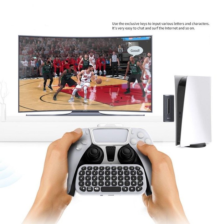 DOBE TP5-0556 Bluetooth Keyboard Wireless Gamepad With Headphone Jack For PS5(White)