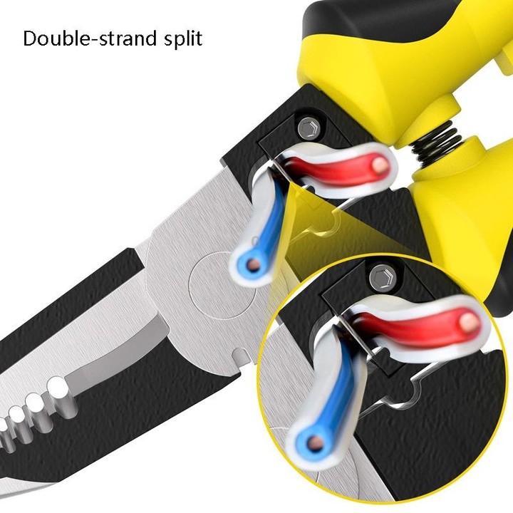 7 In 1 Multi-Function Wire Stripper Electrician Manual Tool(Black Yellow)