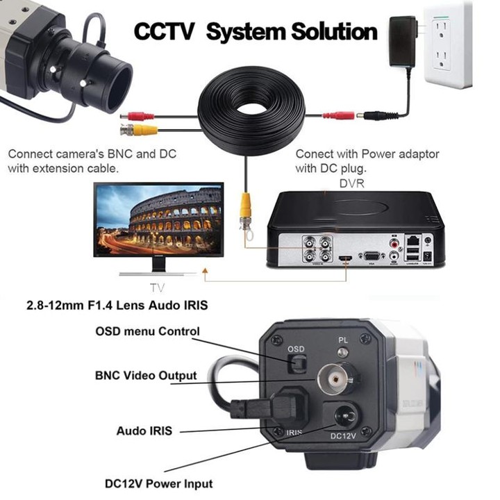 Vanxse 4MP Ultra HD PoE Camera With 2.8-12mm Zoom Lens(PAL)