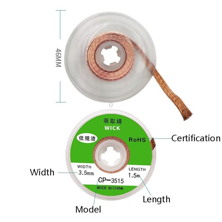 4 PCS Silk Wire Deficiency Tin With Low Residue Strip BGA To Remove Tin Welding Strip Electronic Maintenance Welding Material, M