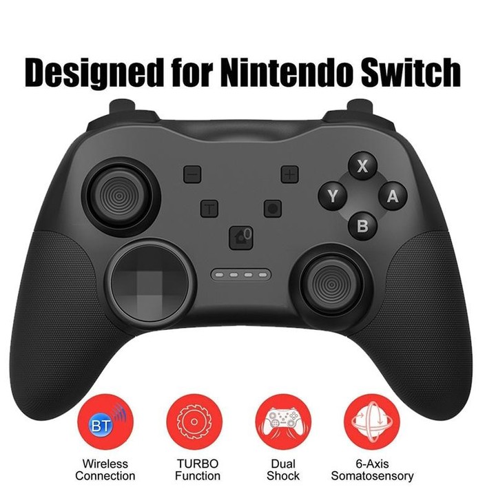 MB-S819 Wireless Bluetooth Game Console Handle With Wake-Up Vibrating Gyroscope For Nintendo Switch(Black)