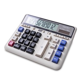 Deli 2135 Computer Keyboard Calculator Big Button Bank Office Finance Accounting Solar Calculator(White)