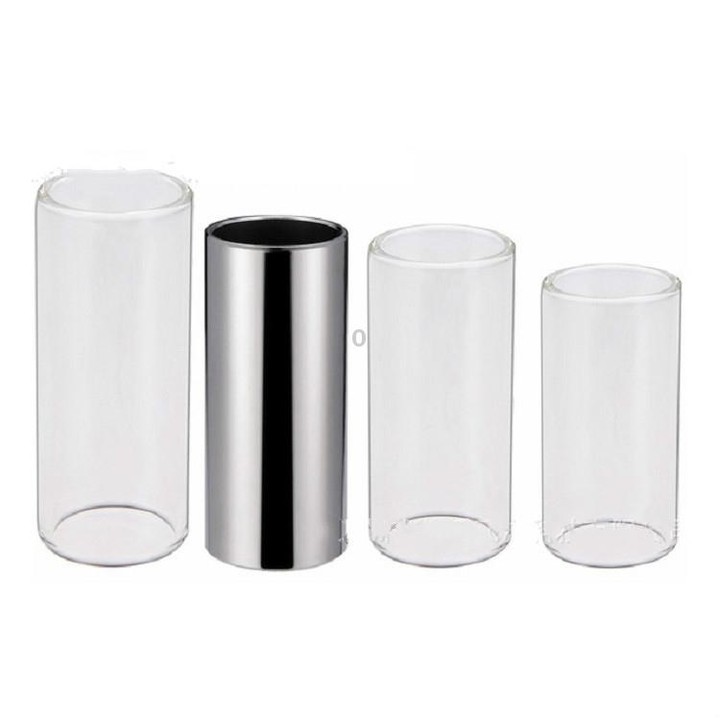 M02219 4 in 1 Plexiglass Slid Bar + Stainless Steel Slid Bar + Celluloid Guitar Finger Pick + Plastic Box Set