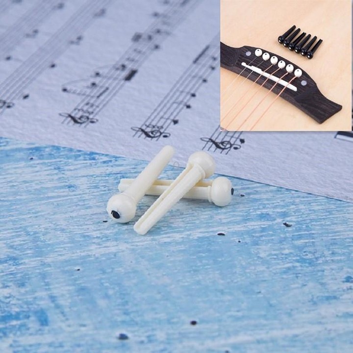 100 PCS Plastic Conical Cone String Nail for Guitar(White)