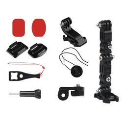2 Set Cycling Helmet Adhesive Multi-Joint Arm Fixed Mount Set for GoPro Hero11 Black / HERO10 Black / GoPro HERO9 Black / HERO8