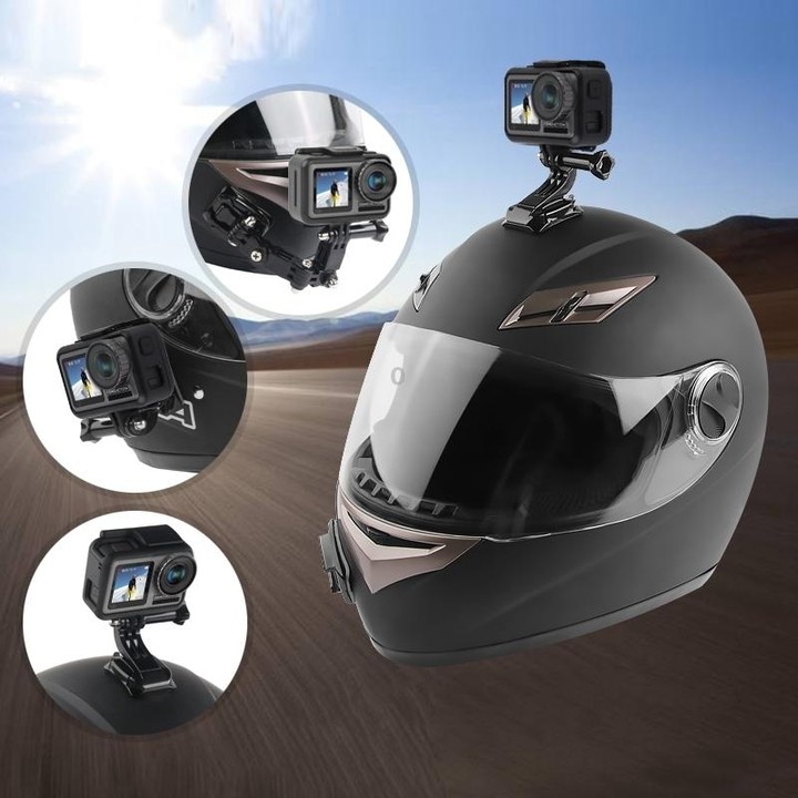 2 Set Cycling Helmet Adhesive Multi-Joint Arm Fixed Mount Set for GoPro Hero11 Black / HERO10 Black / GoPro HERO9 Black / HERO8