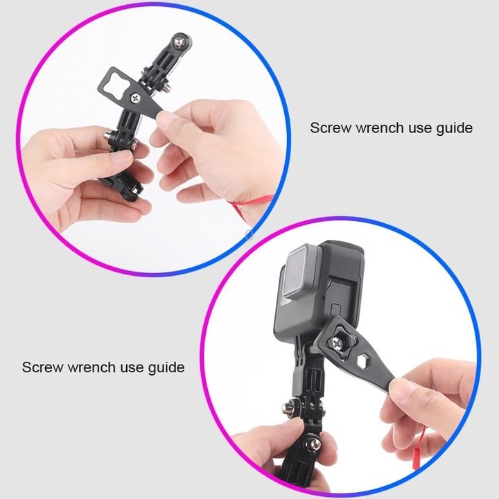 2 Set Cycling Helmet Adhesive Multi-Joint Arm Fixed Mount Set for GoPro Hero11 Black / HERO10 Black / GoPro HERO9 Black / HERO8
