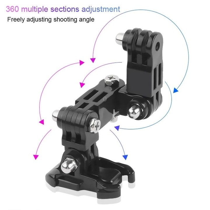 2 Set Cycling Helmet Adhesive Multi-Joint Arm Fixed Mount Set for GoPro Hero11 Black / HERO10 Black / GoPro HERO9 Black / HERO8
