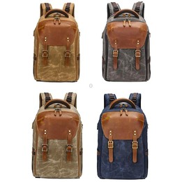 K805 Waterproof Batik Canvas Camera Backpack Outdoor Liner Shoulder Photography Bag(Grey)