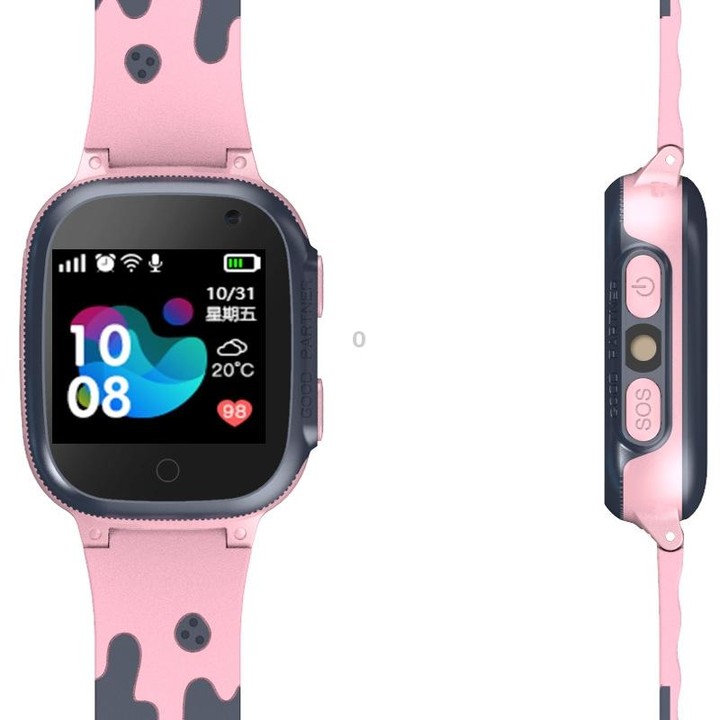 A111-Z1 Children Smart Positioning Plug-In Cartoon Call For Help Multi-Function Watch Phone(Pink)