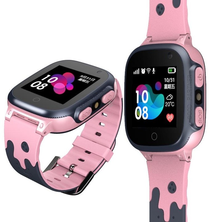 A111-Z1 Children Smart Positioning Plug-In Cartoon Call For Help Multi-Function Watch Phone(Pink)