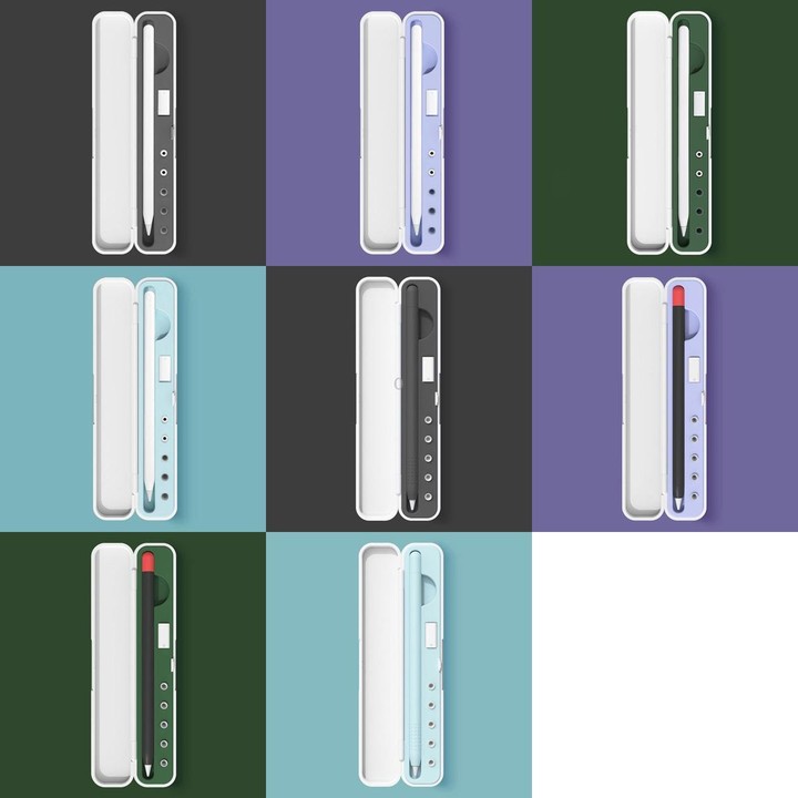 Silicone Stylus Protection Storage Box Box For Apple Pencil 1 / 2 , Specification: 8mm (Glacier Blue)