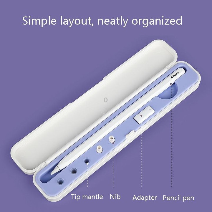 Silicone Stylus Protection Storage Box Box For Apple Pencil 1 / 2 , Specification: 10mm (Clove Purple)