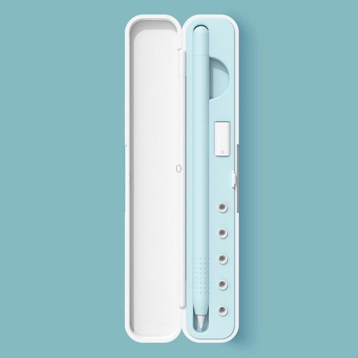 Silicone Stylus Protection Storage Box Box For Apple Pencil 1 / 2 , Specification: 10mm (Glacier Blue)