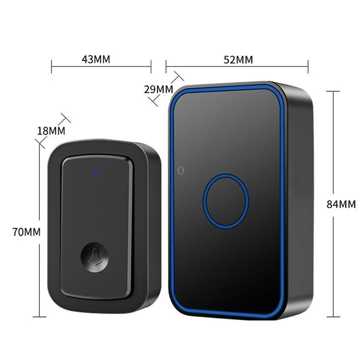 CACAZI A19 1 For 4 Wireless Music Doorbell without Battery, Plug:US Plug(Black)