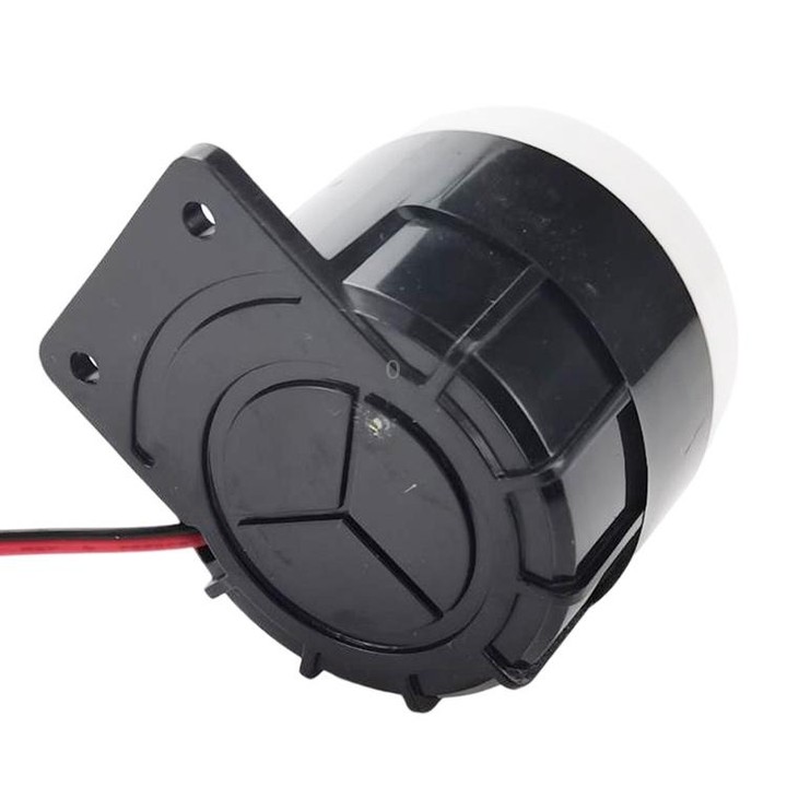 BJ-1K High-Decibel Active Buzzer Dual Audio Electronic Siren Alarm Wall-Mounted Anti-Theft Buzzer, Voltage: 12V(Red White Black)