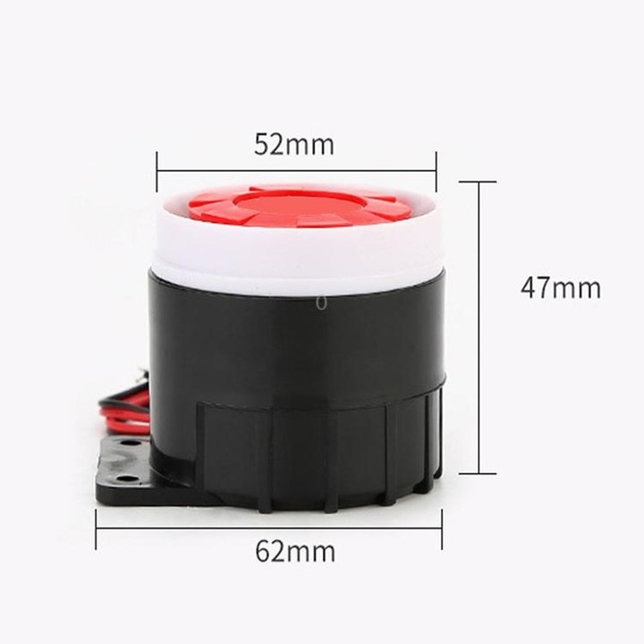 BJ-1K High-Decibel Active Buzzer Dual Audio Electronic Siren Alarm Wall-Mounted Anti-Theft Buzzer, Voltage: 24V(Red White Black)