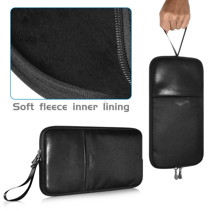 Universal PU Leather + Nylon Waterproof Zipper Portable Keyboard Storage Bag For Apple Wireless Keyboard A1314 & Magic Keyboard