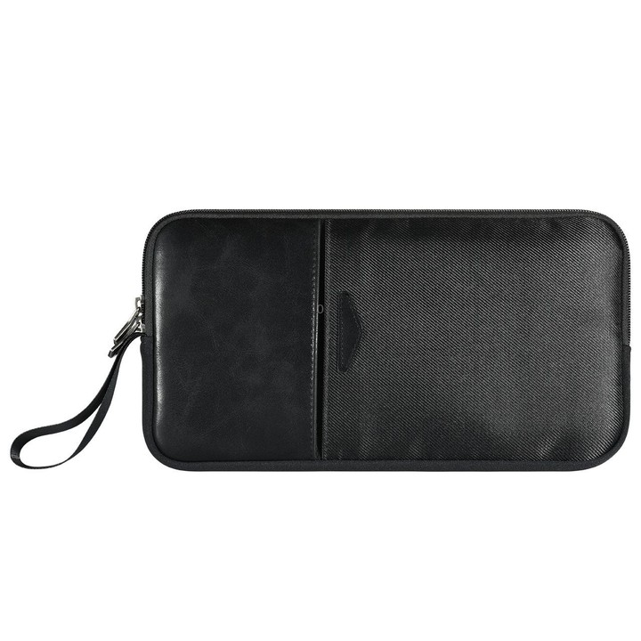 Universal PU Leather + Nylon Waterproof Zipper Portable Keyboard Storage Bag For Apple Wireless Keyboard A1314 & Magic Keyboard
