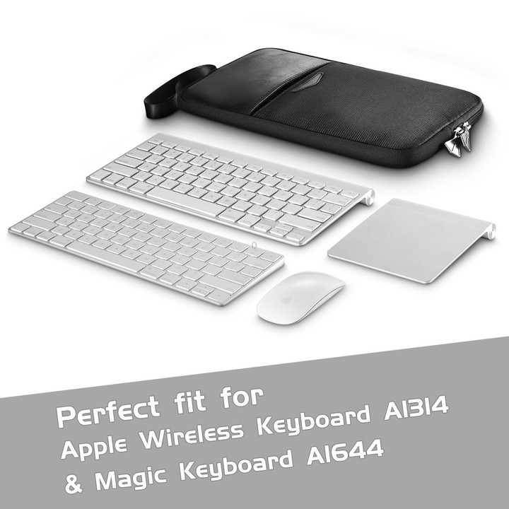 Universal PU Leather + Nylon Waterproof Zipper Portable Keyboard Storage Bag For Apple Wireless Keyboard A1314 & Magic Keyboard