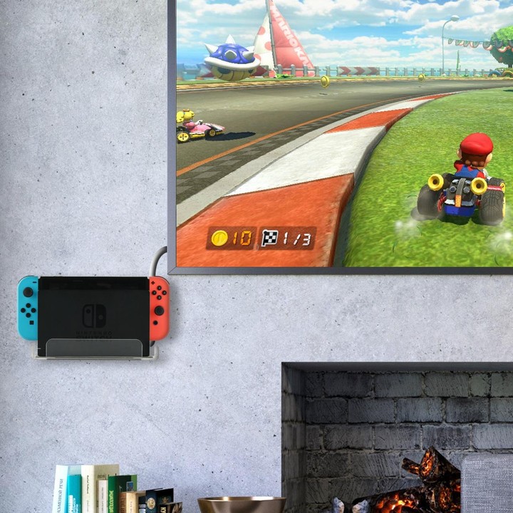 Game Console Wall Storage Bracket Game Console Accessories Storage Rack For Nintendo Switch(Transparent)