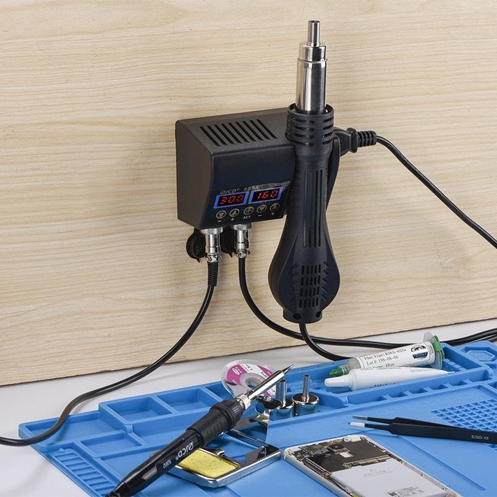 Hot Air Desoldering Station Dual Digital Display Two In One Temperature Control Electric Soldering Iron Soldering Station, EU Pl