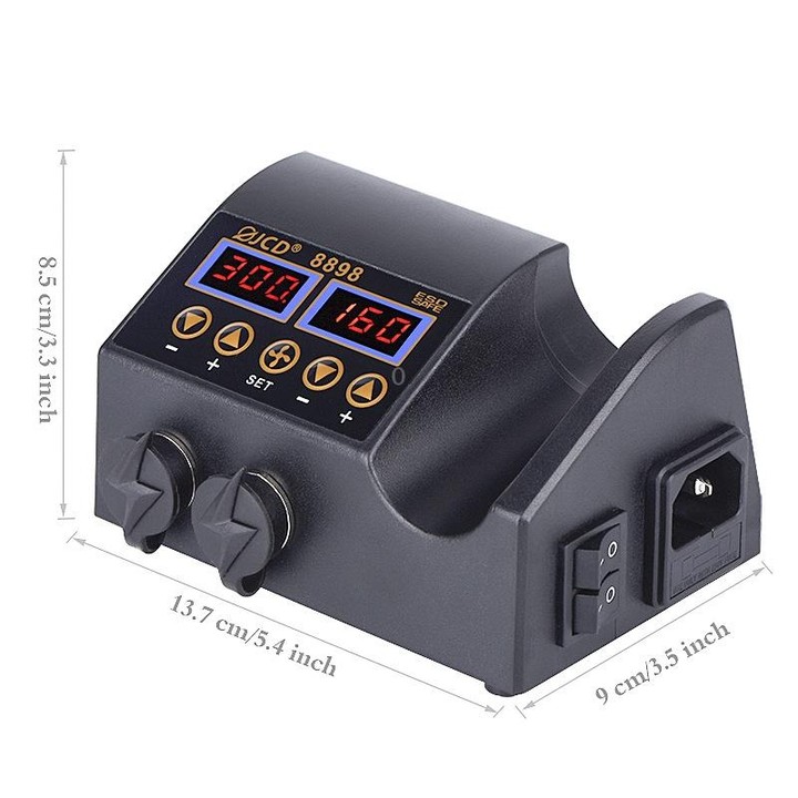 Hot Air Desoldering Station Dual Digital Display Two In One Temperature Control Electric Soldering Iron Soldering Station, EU Pl