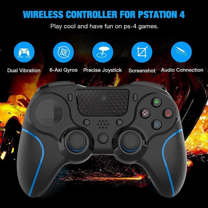 MB-P913 PC Six-Axis Somatosensory Back Key Programming Dual Vibration Bluetooth Gamepad For PS4 Pro(Red Black)