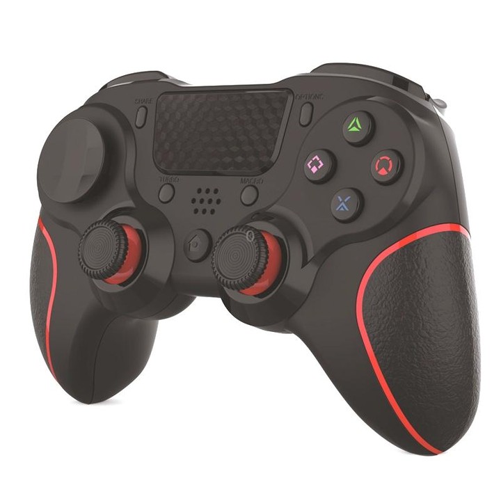 MB-P913 PC Six-Axis Somatosensory Back Key Programming Dual Vibration Bluetooth Gamepad For PS4 Pro(Red Black)