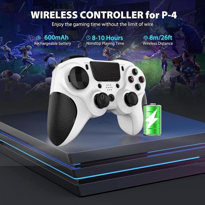 MB-P913 PC Six-Axis Somatosensory Back Key Programming Dual Vibration Bluetooth Gamepad For PS4 Pro(Blue Black)