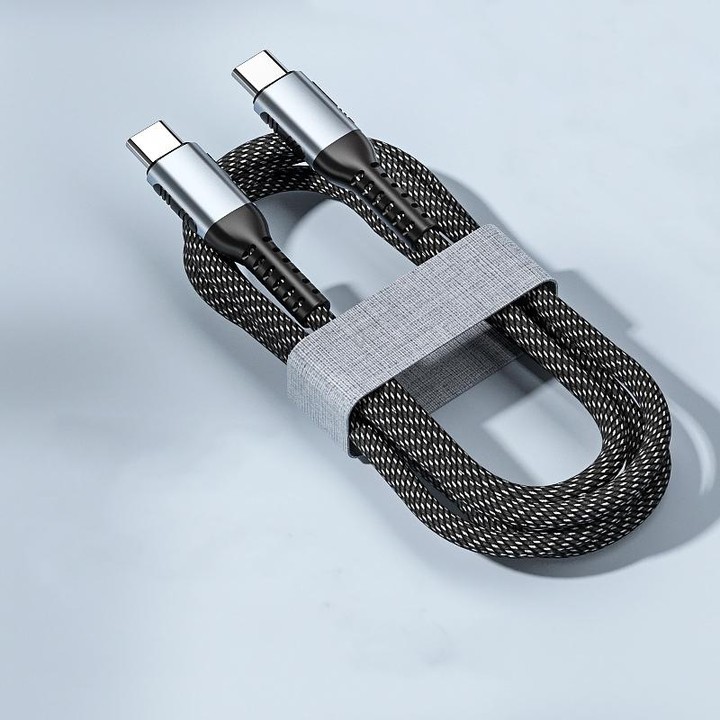 1m 100W PD Fast Charge Type-C Male to Male Data Sync Charging Braided Cable