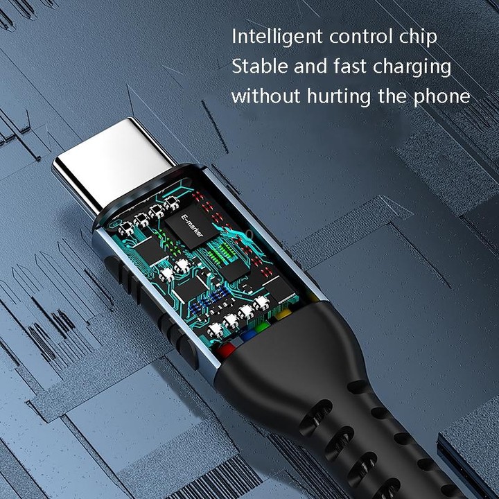 1m 100W PD Fast Charge Type-C Male to Male Data Sync Charging Braided Cable
