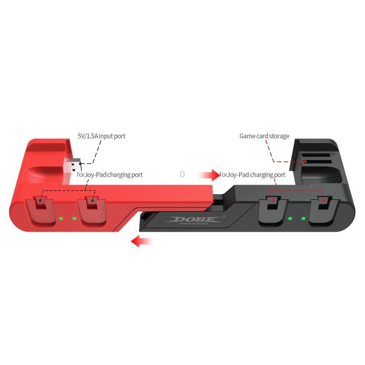 DOBE TNS-0122 4 In 1 Gamepad Charging Dock For Switch OLED(White Black)